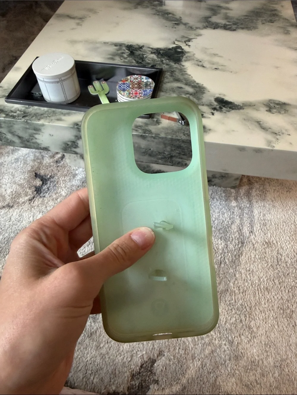 Loopy Floral Print Phone Case in Sage Green - IPhone 16 Pro